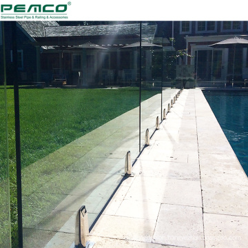 Modern Frameless Swimming Pool Balustrade Design Stainless Steel Glass Spigot Clamps Railing